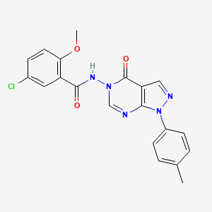molecular formula C20H16ClN5O3 B2926146 5-chloro-2-methoxy-N-(4-oxo-1-(p-tolyl)-1H-pyrazolo[3,4-d]pyrimidin-5(4H)-yl)benzamide CAS No. 899737-27-0