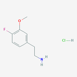 molecular formula C9H13ClFNO B2926147 2-(4-Fluoro-3-methoxyphenyl)ethan-1-amine hydrochloride CAS No. 154550-93-3