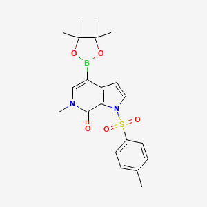 molecular formula C21H25BN2O5S B2926152 6-甲基-4-(4,4,5,5-四甲基-1,3,2-二恶杂硼环-2-基)-1-甲苯磺酰基-1H-吡咯并[2,3-c]吡啶-7(6H)-酮 CAS No. 1445993-89-4