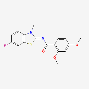 molecular formula C17H15FN2O3S B2926158 (E)-N-(6-氟-3-甲基苯并[d]噻唑-2(3H)-亚甲基)-2,4-二甲氧基苯甲酰胺 CAS No. 441291-27-6