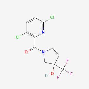molecular formula C11H9Cl2F3N2O2 B2926163 1-(3,6-Dichloropyridine-2-carbonyl)-3-(trifluoromethyl)pyrrolidin-3-ol CAS No. 1385477-82-6