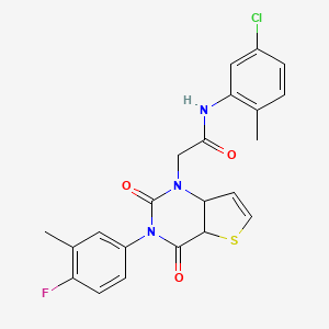molecular formula C22H17ClFN3O3S B2926166 N-(5-chloro-2-methylphenyl)-2-[3-(4-fluoro-3-methylphenyl)-2,4-dioxo-1H,2H,3H,4H-thieno[3,2-d]pyrimidin-1-yl]acetamide CAS No. 1260950-90-0
