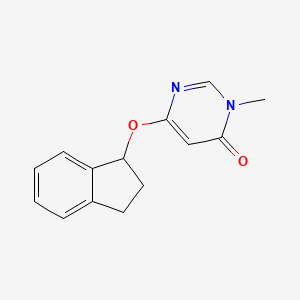 molecular formula C14H14N2O2 B2926180 6-(2,3-dihydro-1H-inden-1-yloxy)-3-methyl-3,4-dihydropyrimidin-4-one CAS No. 2198221-25-7