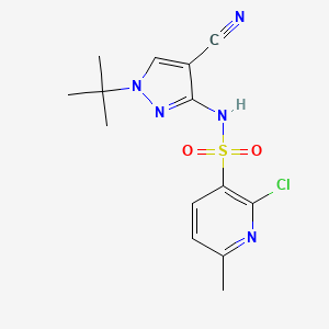 molecular formula C14H16ClN5O2S B2926182 N-(1-tert-butyl-4-cyano-1H-pyrazol-3-yl)-2-chloro-6-methylpyridine-3-sulfonamide CAS No. 1808768-29-7