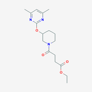 B2926208 Ethyl 4-(3-((4,6-dimethylpyrimidin-2-yl)oxy)piperidin-1-yl)-4-oxobutanoate CAS No. 2097893-49-5