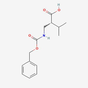 molecular formula C14H19NO4 B2926214 (R)-2-((((苄氧羰基)氨基)甲基)-3-甲基丁酸 CAS No. 1138323-75-7