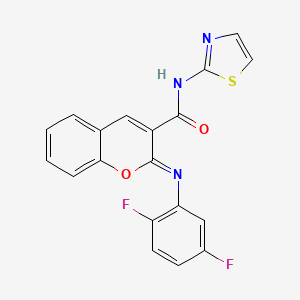 molecular formula C19H11F2N3O2S B2926215 (2Z)-2-[(2,5-difluorophenyl)imino]-N-(1,3-thiazol-2-yl)-2H-chromene-3-carboxamide CAS No. 1327182-37-5