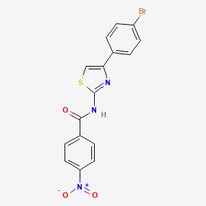 molecular formula C16H10BrN3O3S B2926217 N-[4-(4-bromophenyl)-1,3-thiazol-2-yl]-4-nitrobenzamide CAS No. 300569-82-8