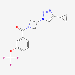 molecular formula C16H15F3N4O2 B2926218 (3-(4-cyclopropyl-1H-1,2,3-triazol-1-yl)azetidin-1-yl)(3-(trifluoromethoxy)phenyl)methanone CAS No. 2034293-49-5