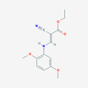 molecular formula C14H16N2O4 B2926220 Ethyl 2-cyano-3-[(2,5-dimethoxyphenyl)amino]prop-2-enoate CAS No. 92256-47-8
