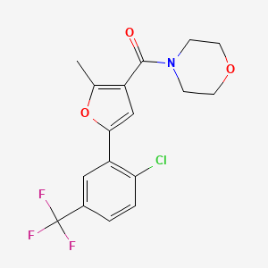 molecular formula C17H15ClF3NO3 B2926223 (5-(2-Chloro-5-(trifluoromethyl)phenyl)-2-methylfuran-3-yl)(morpholino)methanone CAS No. 892710-67-7