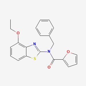 molecular formula C21H18N2O3S B2926224 N-benzyl-N-(4-ethoxy-1,3-benzothiazol-2-yl)furan-2-carboxamide CAS No. 900004-58-2