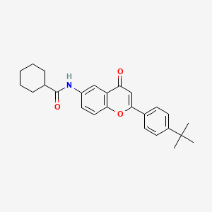 molecular formula C26H29NO3 B2926227 N-[2-(4-tert-butylphenyl)-4-oxo-4H-chromen-6-yl]cyclohexanecarboxamide CAS No. 923150-69-0