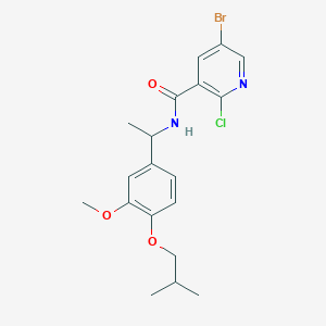 molecular formula C19H22BrClN2O3 B2926231 5-bromo-2-chloro-N-{1-[3-methoxy-4-(2-methylpropoxy)phenyl]ethyl}pyridine-3-carboxamide CAS No. 1376386-44-5