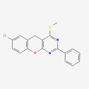 molecular formula C18H13ClN2OS B2926235 7-chloro-4-(methylthio)-2-phenyl-5H-chromeno[2,3-d]pyrimidine CAS No. 866340-65-0