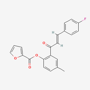 molecular formula C21H15FO4 B2926239 2-[(2E)-3-(4-fluorophenyl)prop-2-enoyl]-4-methylphenyl furan-2-carboxylate CAS No. 433305-95-4