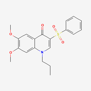 molecular formula C20H21NO5S B2926241 6,7-dimethoxy-3-(phenylsulfonyl)-1-propylquinolin-4(1H)-one CAS No. 899214-95-0