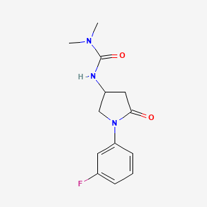 3-(1-(3-Fluorophenyl)-5-oxopyrrolidin-3-yl)-1,1-dimethylurea