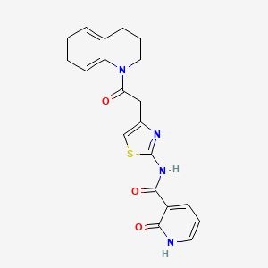 molecular formula C20H18N4O3S B2926251 N-(4-(2-(3,4-dihydroquinolin-1(2H)-yl)-2-oxoethyl)thiazol-2-yl)-2-oxo-1,2-dihydropyridine-3-carboxamide CAS No. 946336-15-8