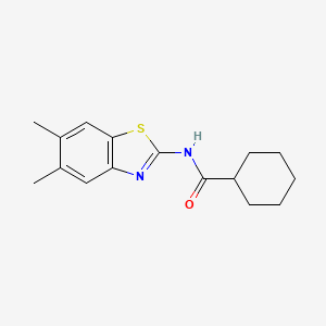 molecular formula C16H20N2OS B2926252 N-(5,6-dimethyl-1,3-benzothiazol-2-yl)cyclohexanecarboxamide CAS No. 486440-48-6