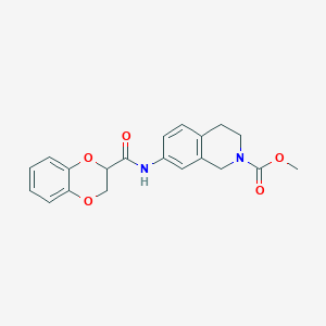 molecular formula C20H20N2O5 B2926286 methyl 7-(2,3-dihydro-1,4-benzodioxine-2-amido)-1,2,3,4-tetrahydroisoquinoline-2-carboxylate CAS No. 1448128-55-9