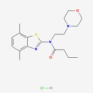 molecular formula C19H28ClN3O2S B2926288 N-(4,7-dimethylbenzo[d]thiazol-2-yl)-N-(2-morpholinoethyl)butyramide hydrochloride CAS No. 1177852-78-6