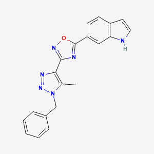 molecular formula C20H16N6O B2926291 3-(1-benzyl-5-methyl-1H-1,2,3-triazol-4-yl)-5-(1H-indol-6-yl)-1,2,4-oxadiazole CAS No. 1251556-83-8