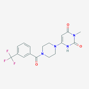 molecular formula C17H17F3N4O3 B2926296 3-methyl-6-(4-(3-(trifluoromethyl)benzoyl)piperazin-1-yl)pyrimidine-2,4(1H,3H)-dione CAS No. 2319720-51-7