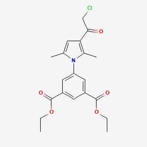 molecular formula C20H22ClNO5 B2926297 Ethyl 3-[3-(2-chloroacetyl)-2,5-dimethylpyrrolyl]-5-(ethoxycarbonyl)benzoate CAS No. 315710-84-0