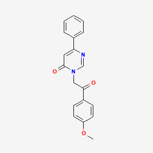 molecular formula C19H16N2O3 B2926300 3-(2-(4-methoxyphenyl)-2-oxoethyl)-6-phenylpyrimidin-4(3H)-one CAS No. 1207041-66-4