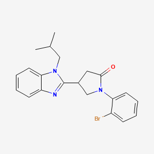 molecular formula C21H22BrN3O B2926305 1-(2-Bromophenyl)-4-[1-(2-methylpropyl)benzimidazol-2-yl]pyrrolidin-2-one CAS No. 862828-35-1
