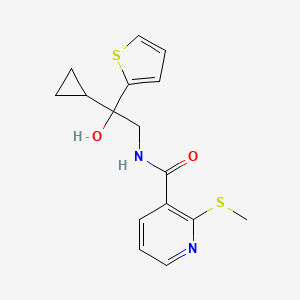 molecular formula C16H18N2O2S2 B2926307 N-(2-cyclopropyl-2-hydroxy-2-(thiophen-2-yl)ethyl)-2-(methylthio)nicotinamide CAS No. 1396868-34-0