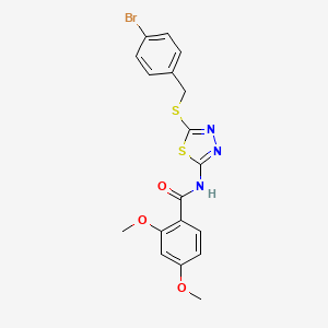 molecular formula C18H16BrN3O3S2 B2926310 N-(5-((4-bromobenzyl)thio)-1,3,4-thiadiazol-2-yl)-2,4-dimethoxybenzamide CAS No. 392303-02-5