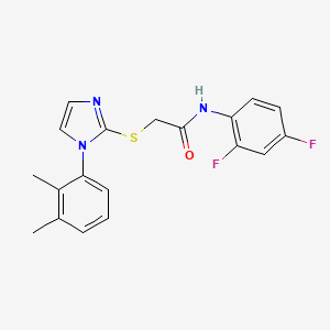 molecular formula C19H17F2N3OS B2926311 N-(2,4-difluorophenyl)-2-{[1-(2,3-dimethylphenyl)-1H-imidazol-2-yl]sulfanyl}acetamide CAS No. 851131-60-7