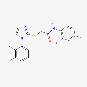 molecular formula C19H17F2N3OS B2926311 N-(2,4-difluorophenyl)-2-[1-(2,3-dimethylphenyl)imidazol-2-yl]sulfanylacetamide CAS No. 851131-60-7