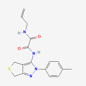 molecular formula C17H18N4O2S B2926318 N'-[2-(4-methylphenyl)-4,6-dihydrothieno[3,4-c]pyrazol-3-yl]-N-prop-2-enyloxamide CAS No. 941931-41-5