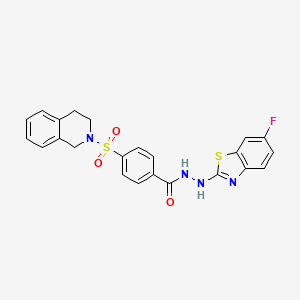 B2926339 4-((3,4-dihydroisoquinolin-2(1H)-yl)sulfonyl)-N'-(6-fluorobenzo[d]thiazol-2-yl)benzohydrazide CAS No. 851980-09-1