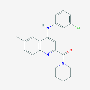 molecular formula C22H22ClN3O B2926377 N-(3-chlorophenyl)-6-methyl-2-(piperidine-1-carbonyl)quinolin-4-amine CAS No. 1226456-29-6
