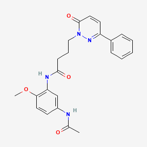 molecular formula C23H24N4O4 B2926378 N-(5-acetamido-2-methoxyphenyl)-4-(6-oxo-3-phenyl-1,6-dihydropyridazin-1-yl)butanamide CAS No. 953159-08-5