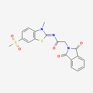 molecular formula C19H15N3O5S2 B2926388 2-(1,3-dioxo-2,3-dihydro-1H-isoindol-2-yl)-N-[(2Z)-6-methanesulfonyl-3-methyl-2,3-dihydro-1,3-benzothiazol-2-ylidene]acetamide CAS No. 683238-11-1
