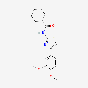 molecular formula C18H22N2O3S B2926421 N-[4-(3,4-dimethoxyphenyl)-1,3-thiazol-2-yl]cyclohexanecarboxamide CAS No. 313395-66-3