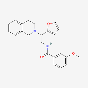 molecular formula C23H24N2O3 B2926469 N-[2-(furan-2-yl)-2-(1,2,3,4-tetrahydroisoquinolin-2-yl)ethyl]-3-methoxybenzamide CAS No. 898458-61-2
