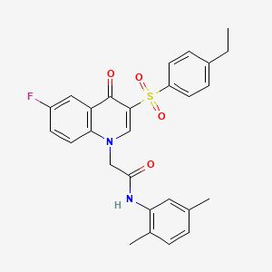 molecular formula C27H25FN2O4S B2926475 N-(2,5-dimethylphenyl)-2-[3-(4-ethylbenzenesulfonyl)-6-fluoro-4-oxo-1,4-dihydroquinolin-1-yl]acetamide CAS No. 895650-52-9