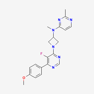 molecular formula C20H21FN6O B2926493 N-{1-[5-fluoro-6-(4-methoxyphenyl)pyrimidin-4-yl]azetidin-3-yl}-N,2-dimethylpyrimidin-4-amine CAS No. 2380183-06-0