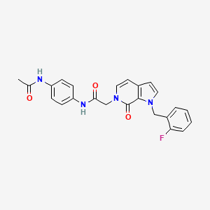molecular formula C24H21FN4O3 B2926495 N-(4-acetamidophenyl)-2-{1-[(2-fluorophenyl)methyl]-7-oxo-1H,6H,7H-pyrrolo[2,3-c]pyridin-6-yl}acetamide CAS No. 1286724-16-0
