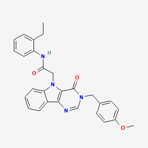 molecular formula C28H26N4O3 B2926497 N-(2-ethylphenyl)-2-{3-[(4-methoxyphenyl)methyl]-4-oxo-3H,4H,5H-pyrimido[5,4-b]indol-5-yl}acetamide CAS No. 1184991-08-9