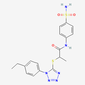 2-((1-(4-ethylphenyl)-1H-tetrazol-5-yl)thio)-N-(4-sulfamoylphenyl)propanamide