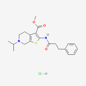 Methyl 6-isopropyl-2-(3-phenylpropanamido)-4,5,6,7-tetrahydrothieno[2,3-c]pyridine-3-carboxylate hydrochloride