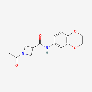 molecular formula C14H16N2O4 B2926527 1-ACETYL-N-(2,3-DIHYDRO-1,4-BENZODIOXIN-6-YL)AZETIDINE-3-CARBOXAMIDE CAS No. 1421515-92-5