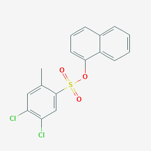 molecular formula C17H12Cl2O3S B2926529 Naphthalen-1-yl 4,5-dichloro-2-methylbenzene-1-sulfonate CAS No. 2305565-74-4